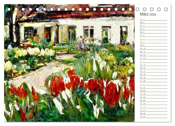 Produktbild: Malerische G&auml;rten - Im Stile des Impressionismus (Tischkalender 2026 DIN A5 quer), CALVENDO Monatskalender