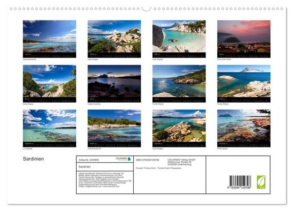 Produktbild: Sardinien (hochwertiger Premium Wandkalender 2027 DIN A2 quer), Kunstdruck in Hochglanz