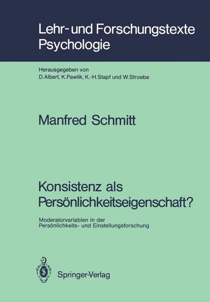 Produktbild: Konsistenz als Pers&ouml;nlichkeitseigenschaft?