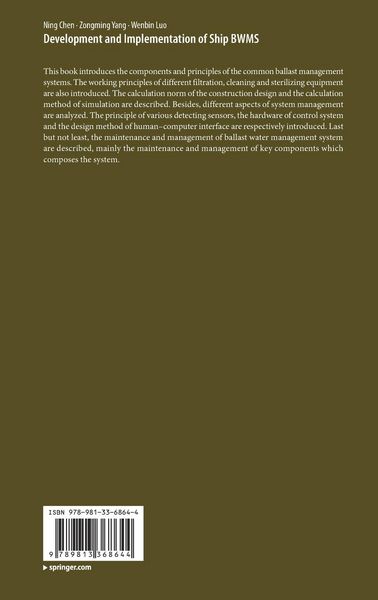 Produktbild: Development and Implementation of Ship BWMS