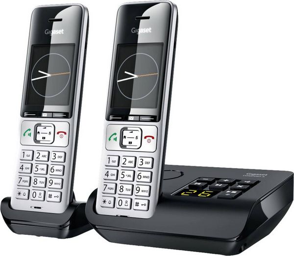 Produktbild: Gigaset COMFORT 500A duo DECT, GAP Schnurloses Telefon analog Babyphone, Freisprechen, f&uuml;r H&ouml;rger&auml;te kompatibel, Headsetanschluss