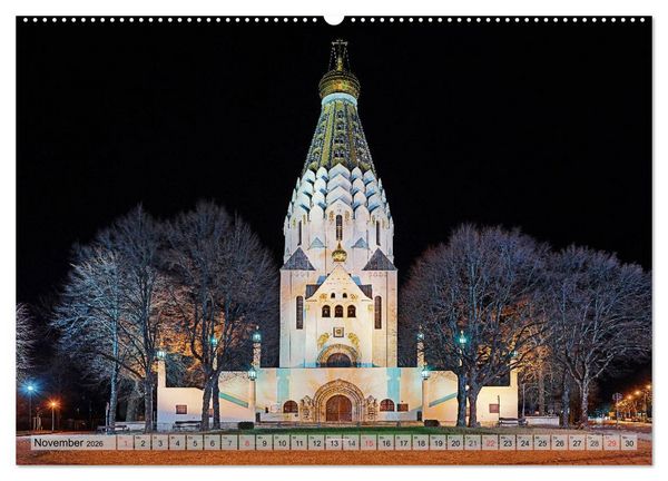 Produktbild: Leipzig - Fotografiert bei Nacht von Michael Allmaier (Wandkalender 2026 DIN A2 quer), CALVENDO Monatskalender