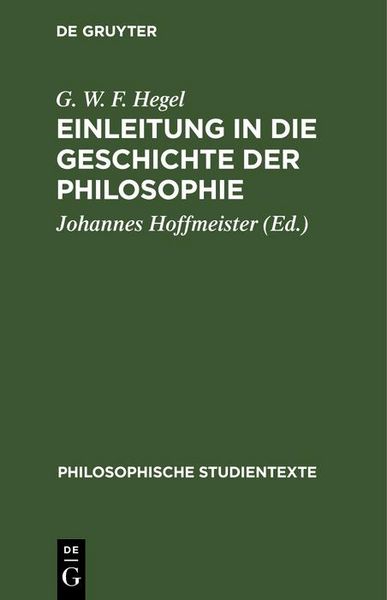 Produktbild: Einleitung in die Geschichte der Philosophie