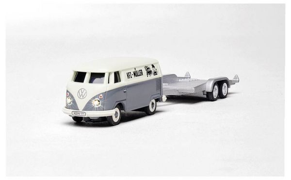 Produktbild: Carson Modellsport 500504166 VW T1 Bus Kastenwagen mit Autoanh&auml;nger 1:87 RC Modellauto Elektro Bus inkl. Akku, Ladeger&auml;t und Senderbatterien