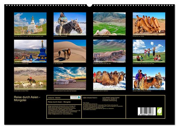 Produktbild: Reise durch Asien - Mongolei (hochwertiger Premium Wandkalender 2026 DIN A2 quer), Kunstdruck in Hochglanz
