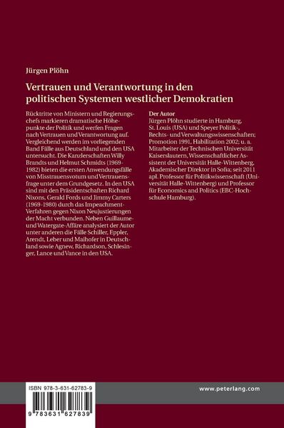 Produktbild: Vertrauen und Verantwortung in den politischen Systemen westlicher Demokratien