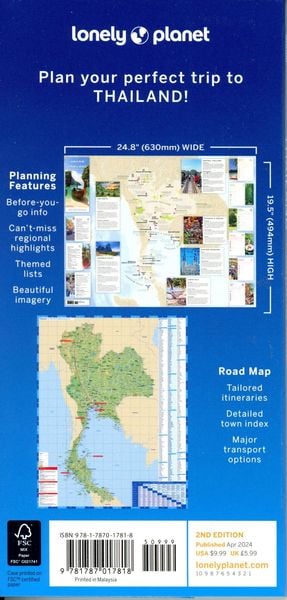 Produktbild: Lonely Planet Thailand Planning Map