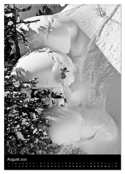 Produktbild: Monochrome Ski (Wandkalender 2026 DIN A2 hoch), CALVENDO Monatskalender