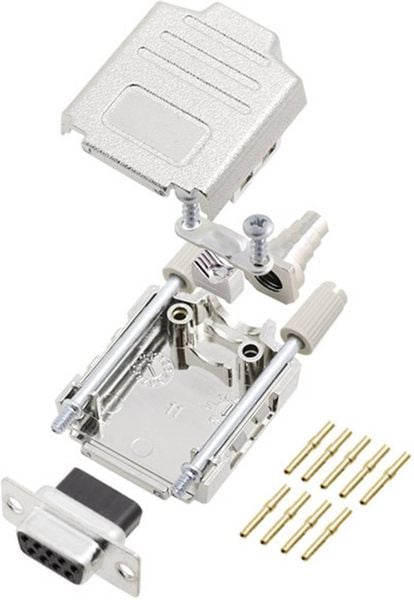 Produktbild: Encitech DPPK09-M-DBCS-K 6355-0052-11 D-SUB Buchsenleisten-Set 180&deg; Polzahl: 9 Crimpen 1St.