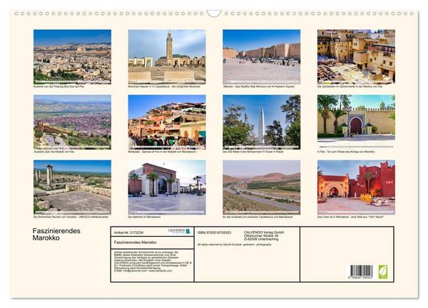 Produktbild: Faszinierendes Marokko (Wandkalender 2026 DIN A2 quer), CALVENDO Monatskalender