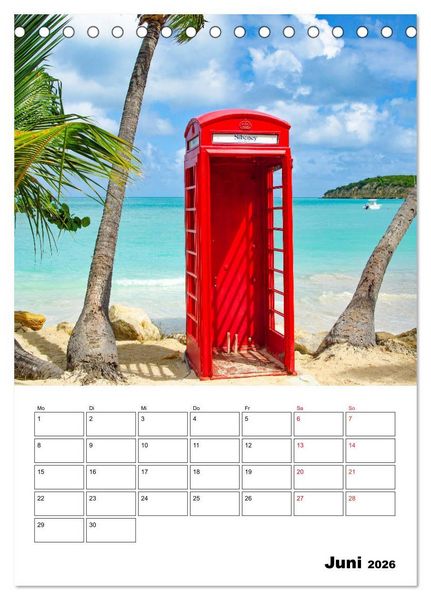 Produktbild: Karibik pur - mit Charme und Zauber (Tischkalender 2026 DIN A5 hoch), CALVENDO Monatskalender