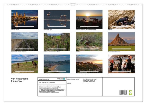 Produktbild: Von Festung bis Flamenco (Wandkalender 2026 DIN A2 quer), CALVENDO Monatskalender