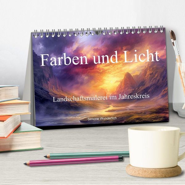 Produktbild: Farben und Licht - Landschaftsmalerei im Jahreskreis (Tischkalender 2026 DIN A5 quer), CALVENDO Monatskalender