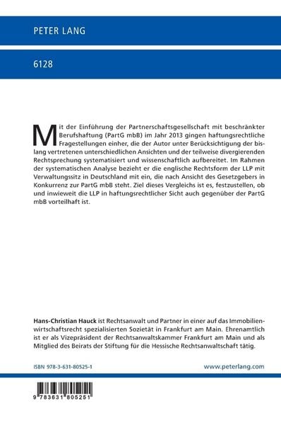 Produktbild: Die Partnerschaft mit beschr&auml;nkter Berufshaftung