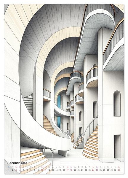 Produktbild: Architekturen des Unm&ouml;glichen - Zwischen Realit&auml;t und Illusion (Wandkalender 2026 DIN A3 hoch), CALVENDO Monatskalender