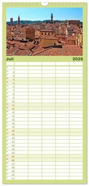 Produktbild: Familienplaner 2026 - Florenz - Sch&ouml;nheit in der Toskana mit 5 Spalten (Wandkalender, 21 x 45 cm) CALVENDO