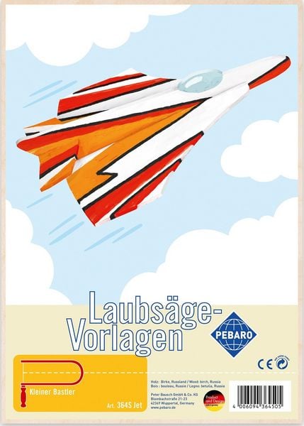 PEBARO 364S - Laubsägevorlage Jet, 1 Platte DIN A4