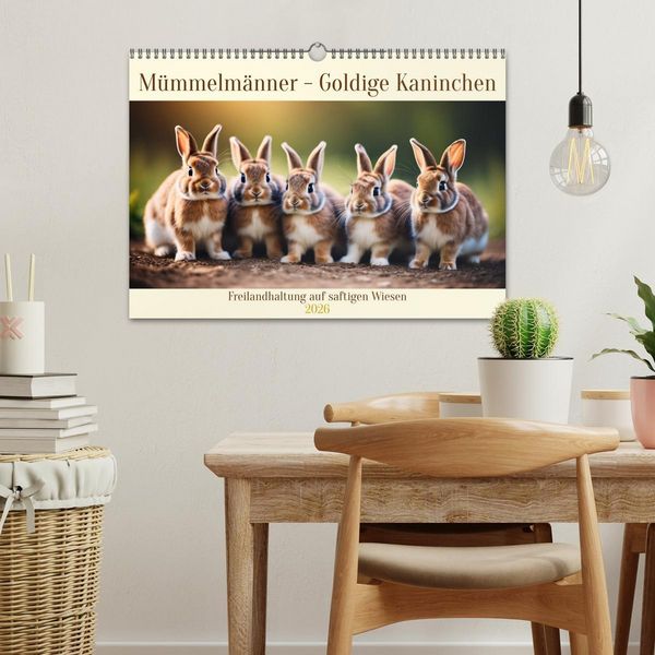 Produktbild: M&uuml;mmelm&auml;nner - Goldige Kaninchen (Wandkalender 2026 DIN A3 quer), CALVENDO Monatskalender