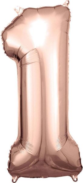 Produktbild: Amscan Folienballon Zahl 1 ros&eacute; 33x86cm