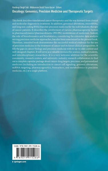 Produktbild: Oncology: Genomics, Precision Medicine and Therapeutic Targets