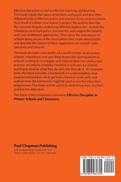 Produktbild: Effective Discipline in Secondary Schools and Classrooms