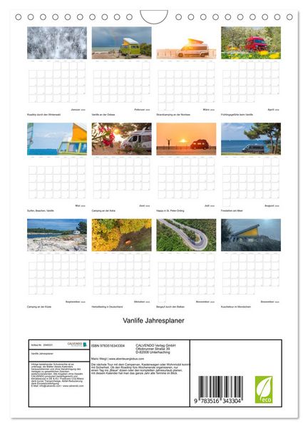 Produktbild: Vanlife Jahresplaner (Wandkalender 2026 DIN A4 hoch), CALVENDO Monatskalender
