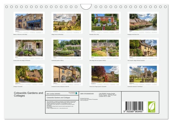 Produktbild: Cotswolds Gardens and Cottages (Wall Calendar 2027 DIN A4 landscape), CALVENDO 12 Month Wall Calendar