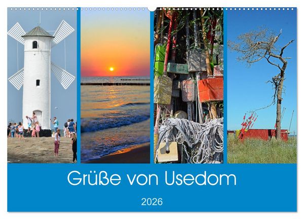 Produktbild: Gr&uuml;&szlig;e von Usedom (Wandkalender 2026 DIN A2 quer), CALVENDO Monatskalender