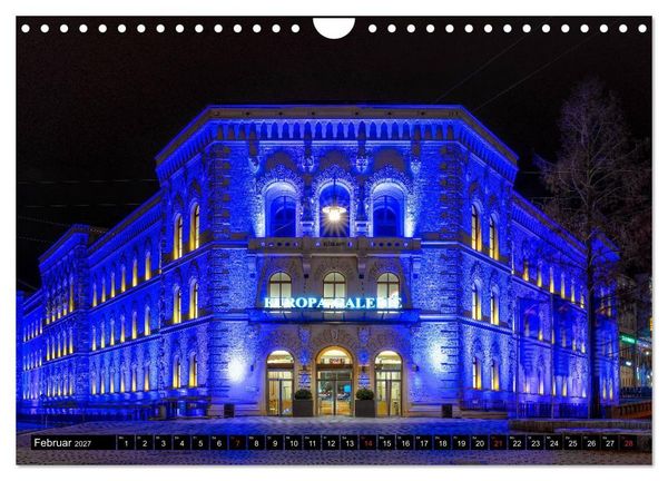 Produktbild: City Lights Saarbr&uuml;cken (Wandkalender 2027 DIN A4 quer), CALVENDO Monatskalender