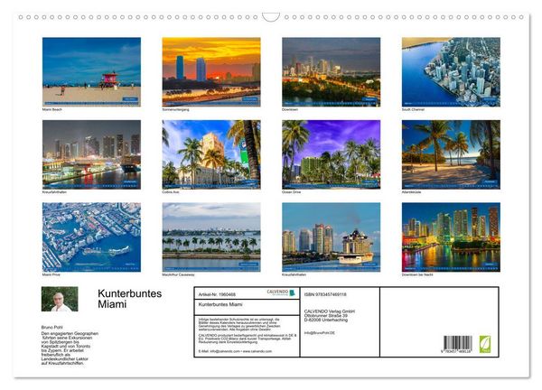 Produktbild: Kunterbuntes Miami (Wandkalender 2026 DIN A2 quer), CALVENDO Monatskalender