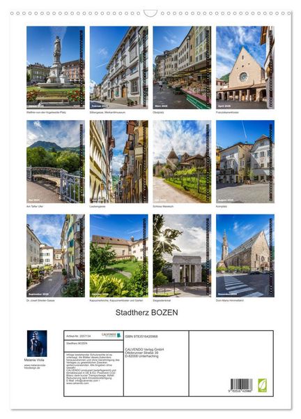 Produktbild: Stadtherz BOZEN (Wandkalender 2026 DIN A2 hoch), CALVENDO Monatskalender