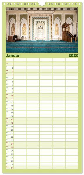 Produktbild: Familienplaner 2026 - Usbekistan und seine Kultursch&auml;tze mit 5 Spalten (Wandkalender, 21 x 45 cm) CALVENDO