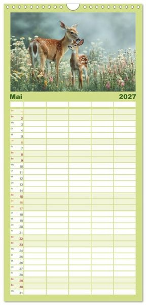 Produktbild: Familienplaner 2027 - Waldgefl&uuml;ster mit 5 Spalten (Wandkalender, 21 x 45 cm) CALVENDO