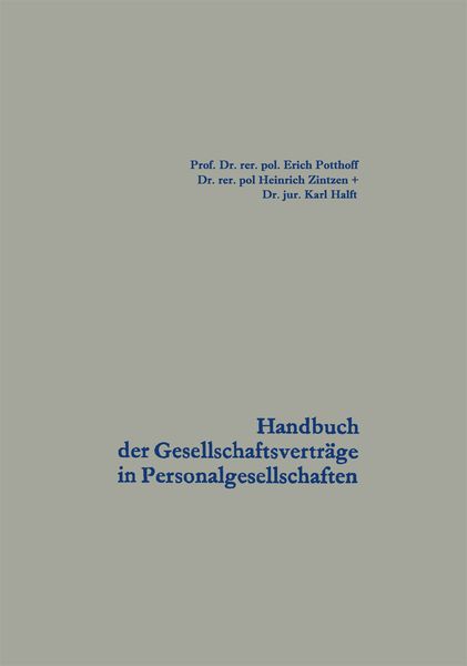 Produktbild: Handbuch der Gesellschaftsvertr&auml;ge in Personalgesellschaften