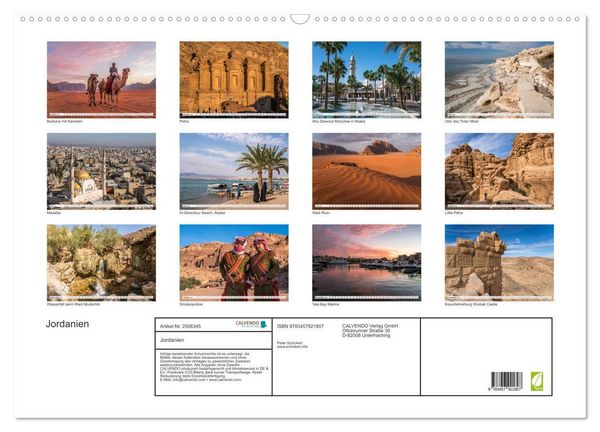 Produktbild: Jordanien (Wandkalender 2026 DIN A2 quer), CALVENDO Monatskalender
