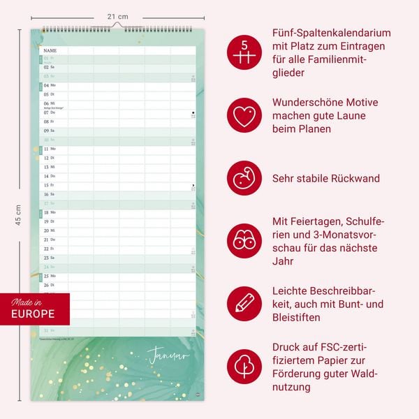 Produktbild: Watercolor Familienplaner 2027
