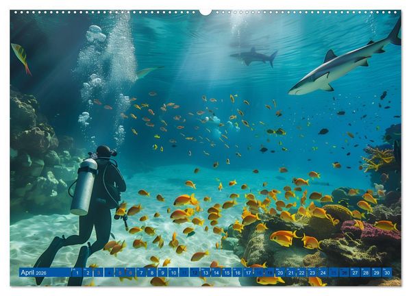 Produktbild: Erlebe mit mir verzaubernde Unterwasserwelten Tauchen (Wandkalender 2026 DIN A2 quer), CALVENDO Monatskalender