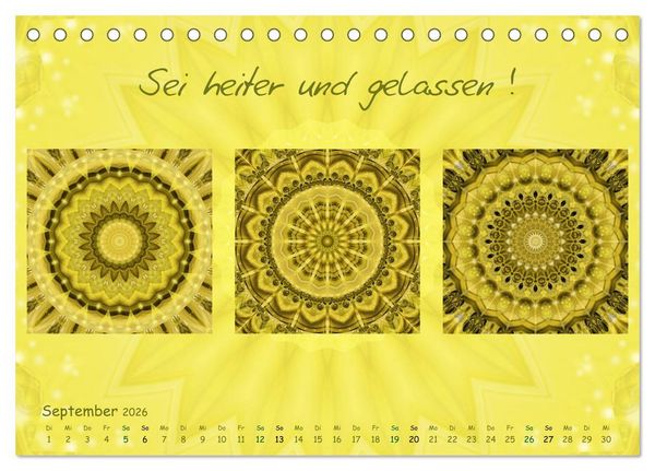 Produktbild: Mandala Trilogien (Tischkalender 2026 DIN A5 quer), CALVENDO Monatskalender