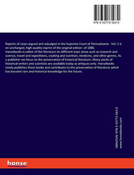 Produktbild: Reports of cases argued and adjudged in the Supreme Court of Pennsylvania