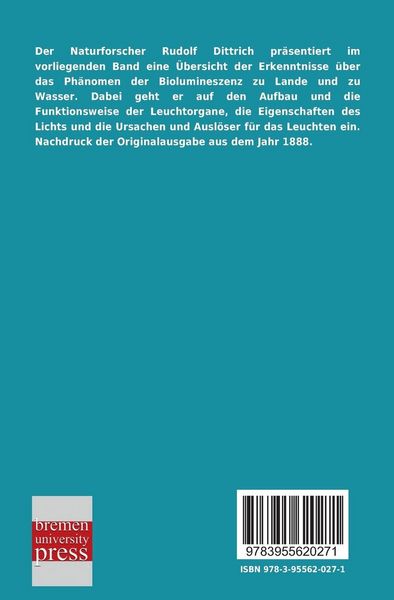 Produktbild: &Uuml;ber das Leuchten der Tiere