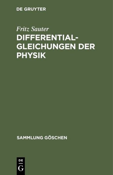 Produktbild: Differentialgleichungen der Physik