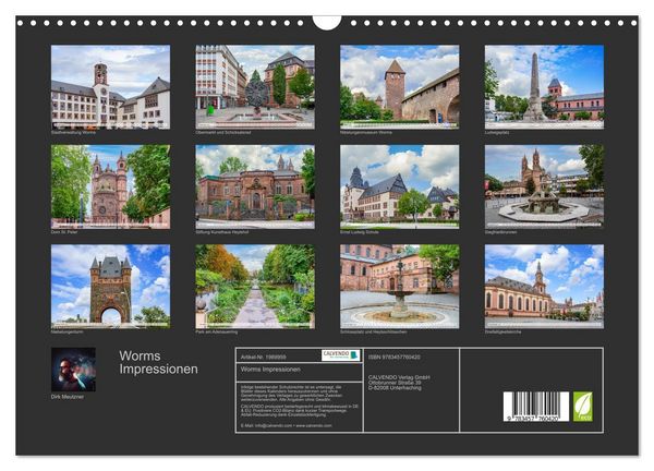 Produktbild: Worms Impressionen (Wandkalender 2026 DIN A3 quer), CALVENDO Monatskalender