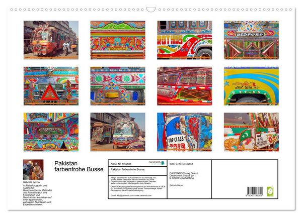 Produktbild: Pakistan farbenfrohe Busse (Wandkalender 2026 DIN A2 quer), CALVENDO Monatskalender