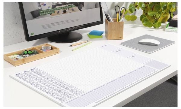 Produktbild: Sigel H6355 Schreibunterlage Wochenplan 2026, 2027, 2028 Wei&szlig; (B x H) 59.5 cm x 41 cm 30 Blatt 1 St.