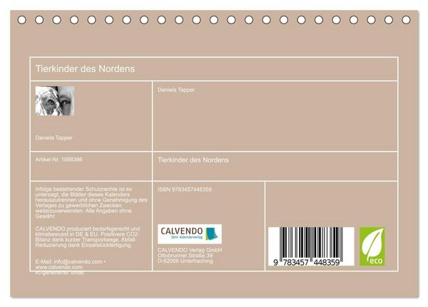 Produktbild: Tierkinder des Nordens (Tischkalender 2026 DIN A5 quer), CALVENDO Monatskalender