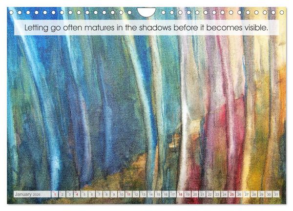 Produktbild: The Art of Letting Go in Colour. Art and words for an easier life (Wall Calendar 2026 DIN A4 landscape), CALVENDO 12 Month Wall Calendar