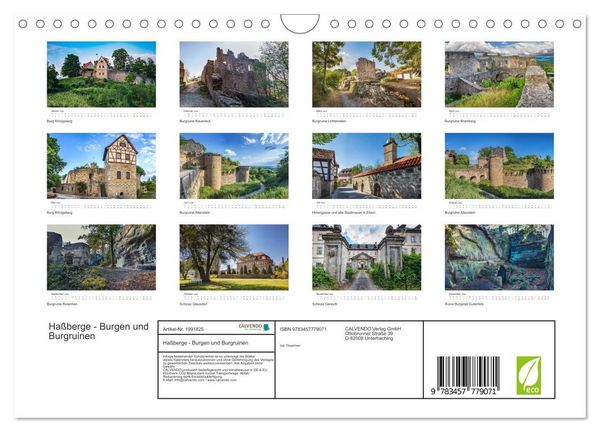 Produktbild: Ha&szlig;berge - Burgen und Burgruinen (Wandkalender 2026 DIN A4 quer), CALVENDO Monatskalender