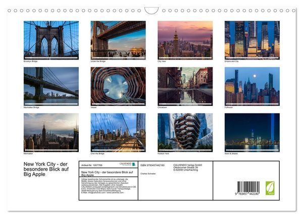 Produktbild: New York City - der besondere Blick auf Big Apple (Wandkalender 2026 DIN A3 quer), CALVENDO Monatskalender