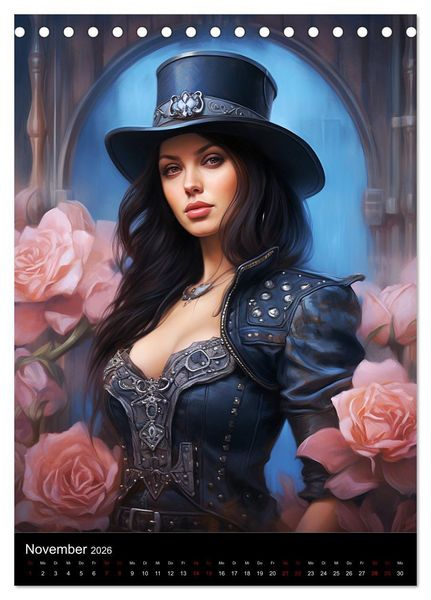 Produktbild: Steampunk. Faszinierend sch&ouml;ne Frauenportraits (Tischkalender 2026 DIN A5 hoch), CALVENDO Monatskalender