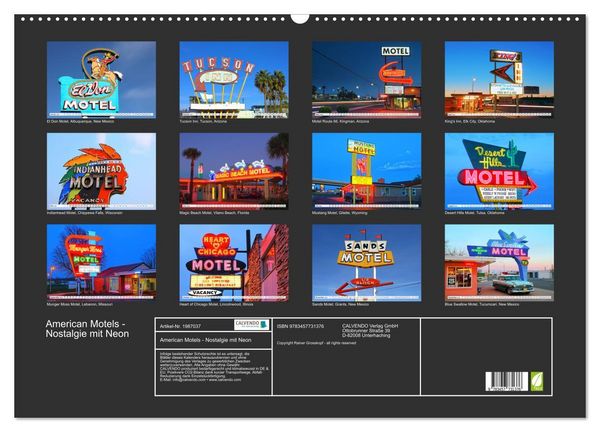 Produktbild: American Motels - Nostalgie mit Neon (Wandkalender 2026 DIN A2 quer), CALVENDO Monatskalender
